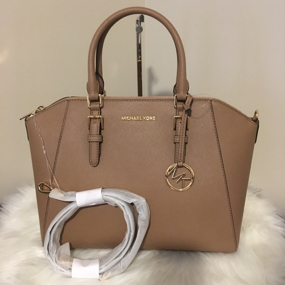 Michael Kors Ciara large TZ satchel khaki wallet - Picture 2 of 8